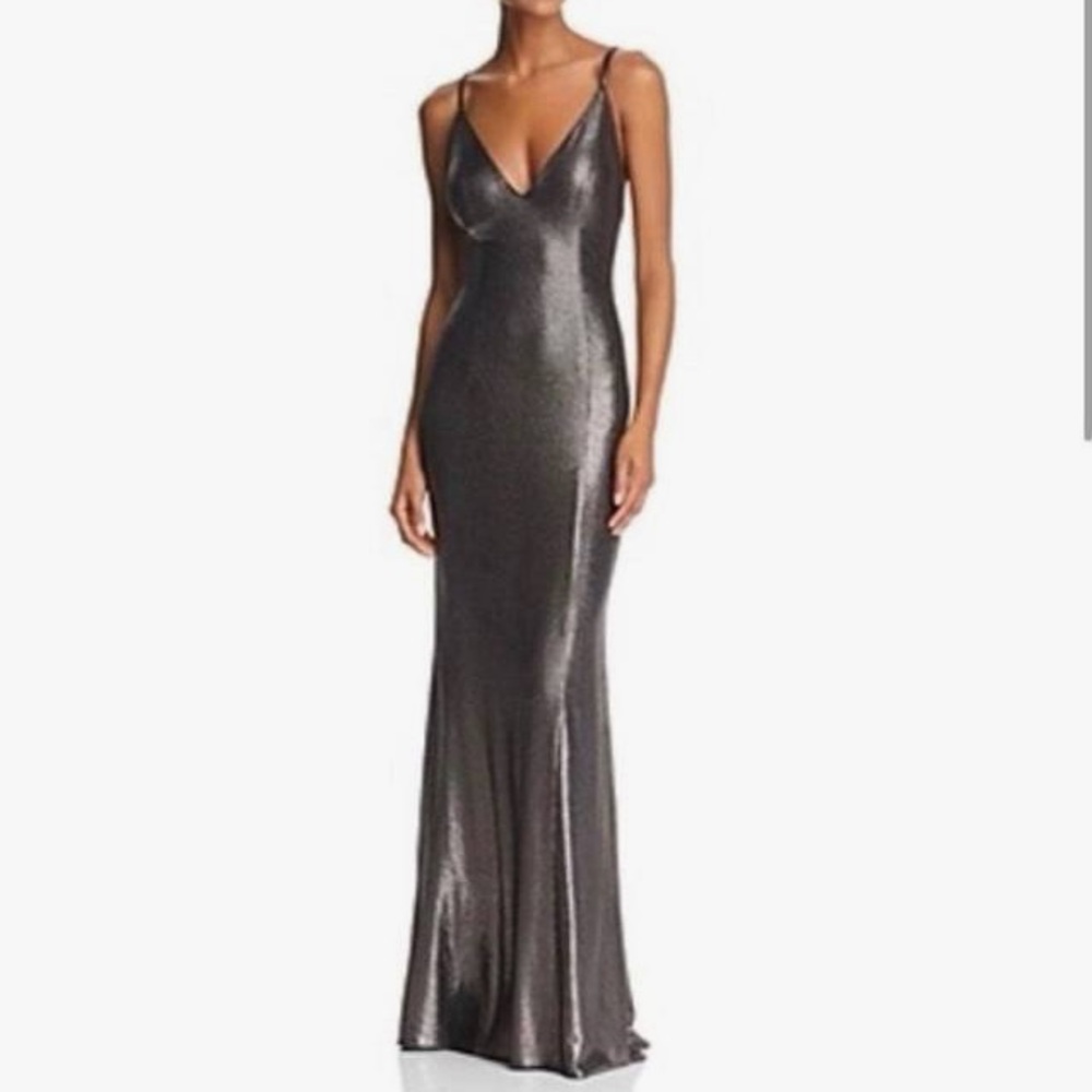 Aidan by Aidan Mattox Metallic Gown